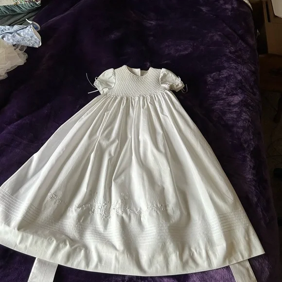 Isabel Garreton Beaded Pearl Christening Gown with Bonnet
